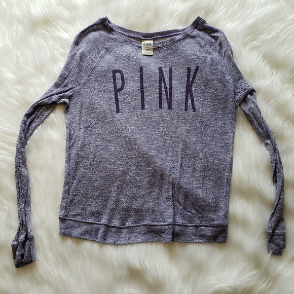 PINK Victoria's Secret Tops - Victoria's Secret Pink Purple Long Sleeve Tee, S